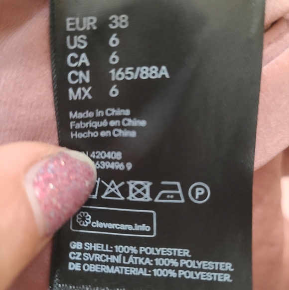 Divided H&M Dusty Rose Satin Wrap Tie Back Crop Top - Picture 3 of 3